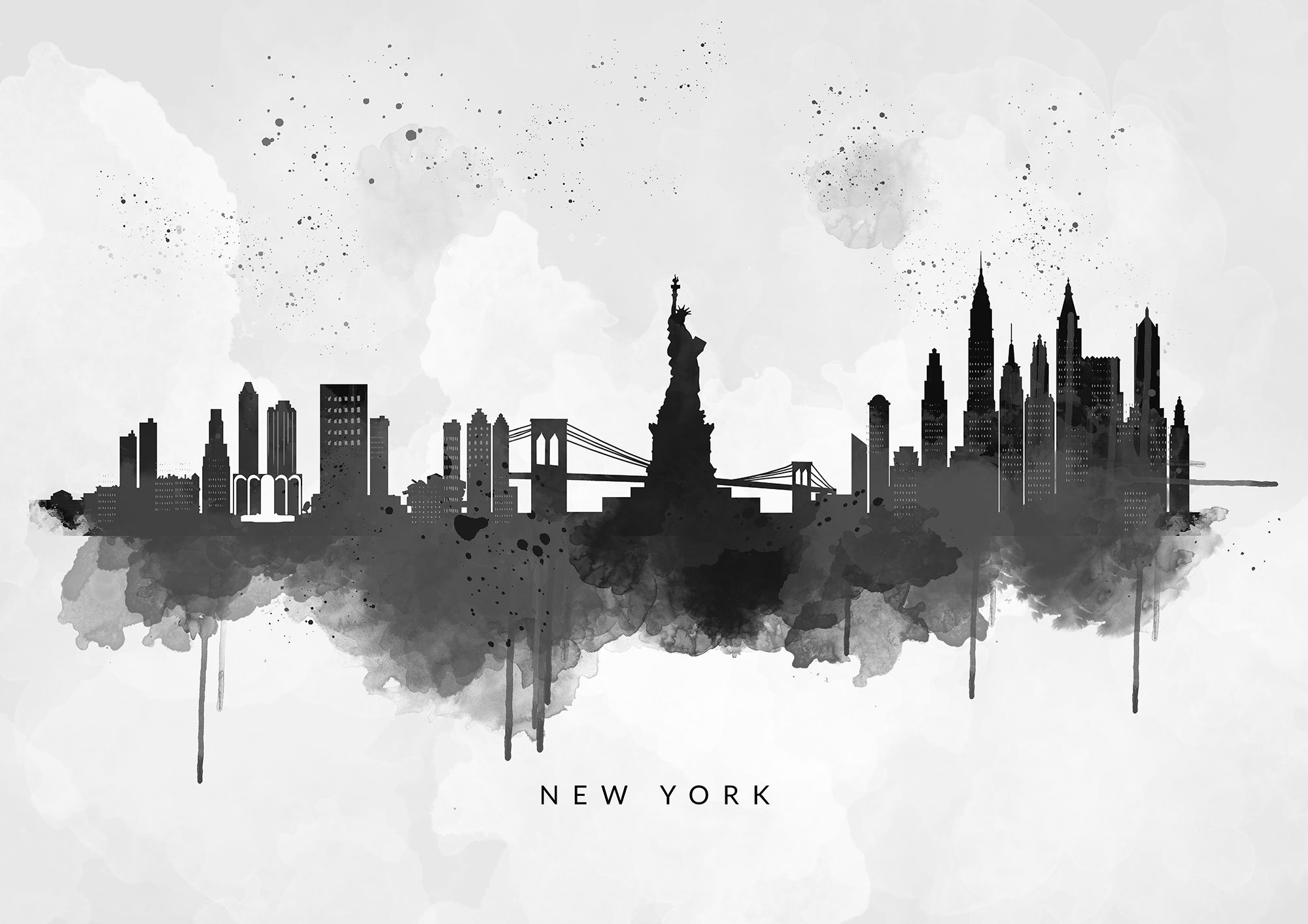 new york skyline silhouette wall decal